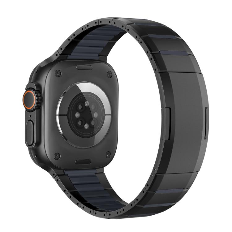 곡선형 투톤 사이드 릴리스 스테인리스 스틸 시계 밴드, 애플 워치 49mm / 46mm / 45mm / 44mm용, 애플 워치 42mm / 41mm / 40mm / 38mm용