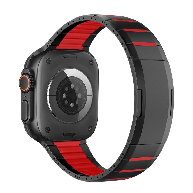 곡선형 투톤 사이드 릴리스 스테인리스 스틸 시계 밴드, 애플 워치 49mm / 46mm / 45mm / 44mm용, 애플 워치 42mm / 41mm / 40mm / 38mm용