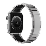 곡선형 투톤 사이드 릴리스 스테인리스 스틸 시계 밴드, 애플 워치 49mm / 46mm / 45mm / 44mm용, 애플 워치 42mm / 41mm / 40mm / 38mm용