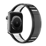 곡선형 투톤 사이드 릴리스 스테인리스 스틸 시계 밴드, 애플 워치 49mm / 46mm / 45mm / 44mm용, 애플 워치 42mm / 41mm / 40mm / 38mm용