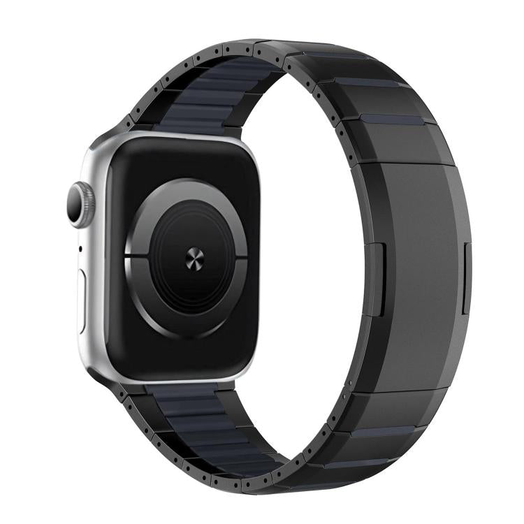 곡선형 투톤 사이드 릴리스 스테인리스 스틸 시계 밴드, 애플 워치 49mm / 46mm / 45mm / 44mm용, 애플 워치 42mm / 41mm / 40mm / 38mm용