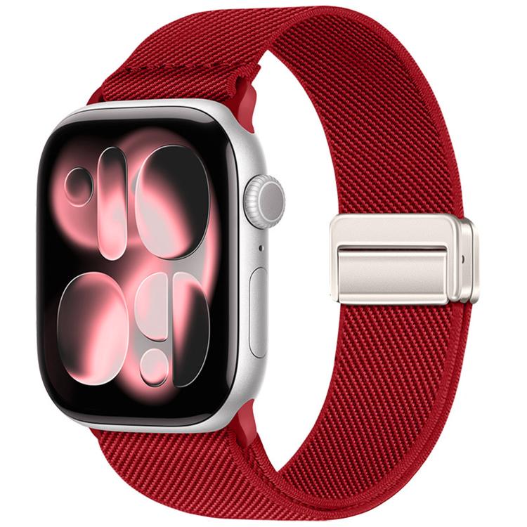 더블 마그네틱 버클 탄성 나일론 시계 밴드, 애플 워치 49mm / 46mm / 45mm / 44mm용, 애플 워치 42mm / 41mm / 40mm / 38mm용