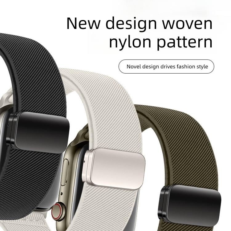 더블 마그네틱 버클 탄성 나일론 시계 밴드, 애플 워치 49mm / 46mm / 45mm / 44mm용, 애플 워치 42mm / 41mm / 40mm / 38mm용