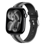 복합 스티칭 천연 가죽 시계 밴드, 애플 워치 46mm / 49mm / 45mm / 44mm용, 애플 워치 42mm / 41mm / 40mm / 38mm용