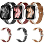 복합 스티칭 천연 가죽 시계 밴드, 애플 워치 46mm / 49mm / 45mm / 44mm용, 애플 워치 42mm / 41mm / 40mm / 38mm용