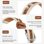 복합 스티칭 천연 가죽 시계 밴드, 애플 워치 46mm / 49mm / 45mm / 44mm용, 애플 워치 42mm / 41mm / 40mm / 38mm용