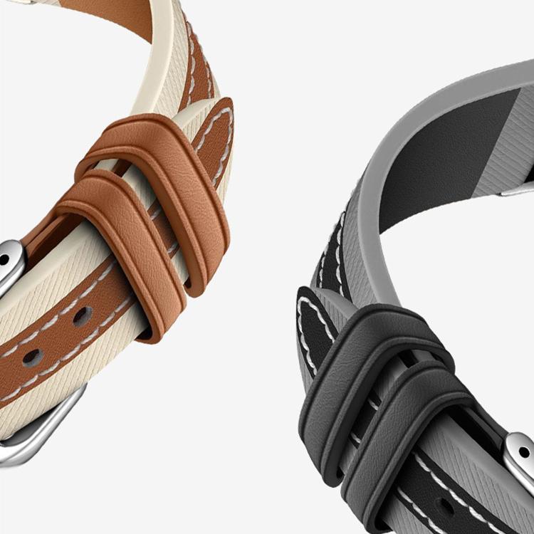복합 스티칭 천연 가죽 시계 밴드, 애플 워치 46mm / 49mm / 45mm / 44mm용, 애플 워치 42mm / 41mm / 40mm / 38mm용