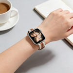 복합 스티칭 천연 가죽 시계 밴드, 애플 워치 46mm / 49mm / 45mm / 44mm용, 애플 워치 42mm / 41mm / 40mm / 38mm용