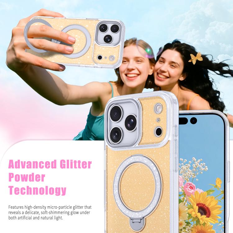 별빛 글리터 자석 홀더 휴대폰 케이스, iPhone 17 Pro Max용, iPhone 17 Pro용, iPhone 17용