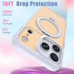 별빛 글리터 자석 홀더 휴대폰 케이스, iPhone 17 Pro Max용, iPhone 17 Pro용, iPhone 17용