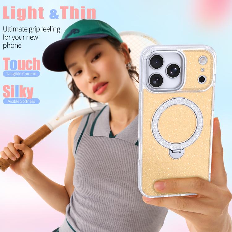 별빛 글리터 자석 홀더 휴대폰 케이스, iPhone 17 Pro Max용, iPhone 17 Pro용, iPhone 17용