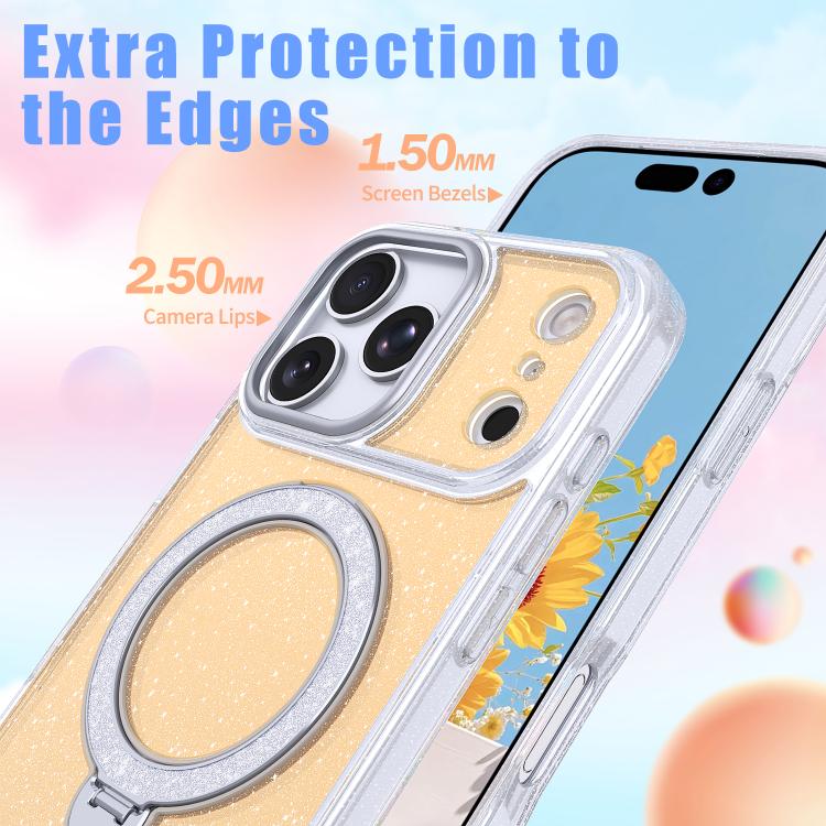 별빛 글리터 자석 홀더 휴대폰 케이스, iPhone 17 Pro Max용, iPhone 17 Pro용, iPhone 17용