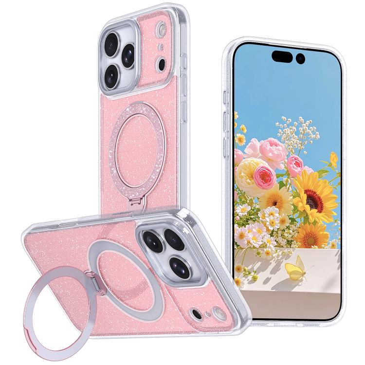별빛 글리터 자석 홀더 휴대폰 케이스, iPhone 17 Pro Max용, iPhone 17 Pro용, iPhone 17용