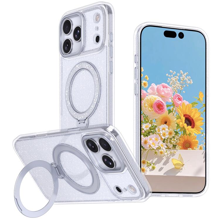별빛 글리터 자석 홀더 휴대폰 케이스, iPhone 17 Pro Max용, iPhone 17 Pro용, iPhone 17용