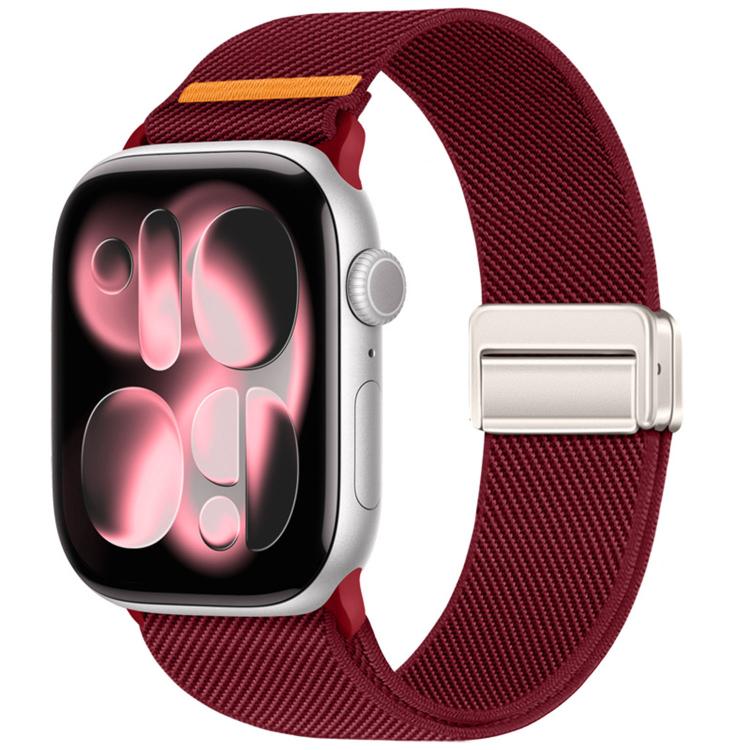 더블 자석 버클 단일 스티치 나일론 시계 밴드, Apple Watch 49mm / 46mm / 45mm / 44mm용, Apple Watch 42mm / 41mm / 40mm / 38mm용
