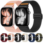 더블 자석 버클 단일 스티치 나일론 시계 밴드, Apple Watch 49mm / 46mm / 45mm / 44mm용, Apple Watch 42mm / 41mm / 40mm / 38mm용
