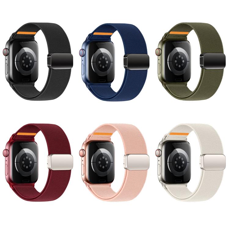 더블 자석 버클 단일 스티치 나일론 시계 밴드, Apple Watch 49mm / 46mm / 45mm / 44mm용, Apple Watch 42mm / 41mm / 40mm / 38mm용