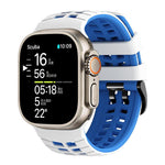 더블 홀 투 컬러 타이어 텍스처 실리콘 시계 밴드, Apple Watch 49mm / 46mm / 45mm / 44mm용