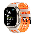 더블 홀 투 컬러 타이어 텍스처 실리콘 시계 밴드, Apple Watch 49mm / 46mm / 45mm / 44mm용