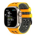 더블 홀 투 컬러 타이어 텍스처 실리콘 시계 밴드, Apple Watch 49mm / 46mm / 45mm / 44mm용