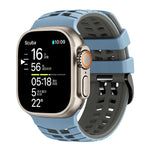더블 홀 투 컬러 타이어 텍스처 실리콘 시계 밴드, Apple Watch 49mm / 46mm / 45mm / 44mm용