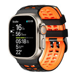 더블 홀 투 컬러 타이어 텍스처 실리콘 시계 밴드, Apple Watch 49mm / 46mm / 45mm / 44mm용