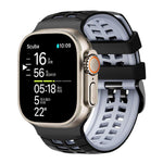 더블 홀 투 컬러 타이어 텍스처 실리콘 시계 밴드, Apple Watch 49mm / 46mm / 45mm / 44mm용