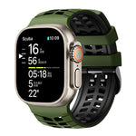 더블 홀 투 컬러 타이어 텍스처 실리콘 시계 밴드, Apple Watch 49mm / 46mm / 45mm / 44mm용