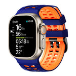 더블 홀 투 컬러 타이어 텍스처 실리콘 시계 밴드, Apple Watch 49mm / 46mm / 45mm / 44mm용