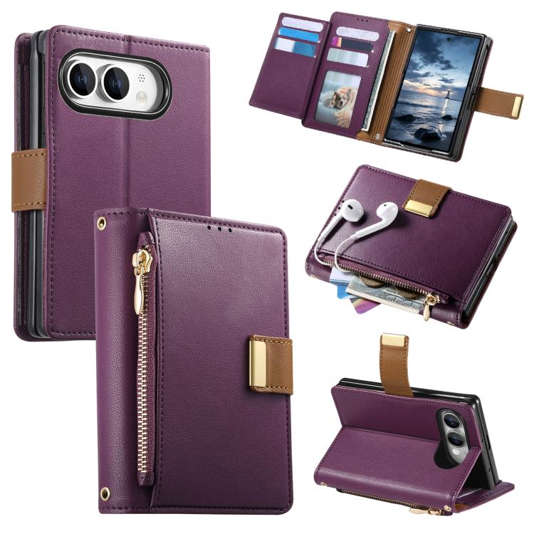 Buckle Zipper Wallet Leather Phone Case, For iPhone Duo