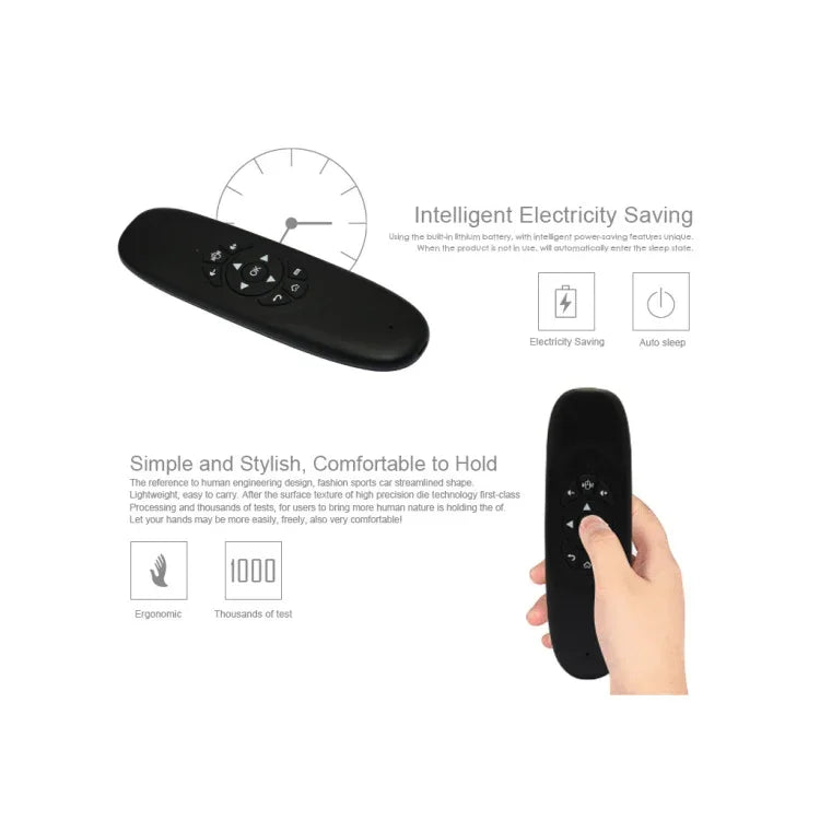 C120 2.4G 미니 키보드 무선 리모컨 마우스, 3-자이로 & 3-중력 센서 탑재, PC / HTPC / IPTV / 스마트 TV 및 안드로이드 TV 박스 등용