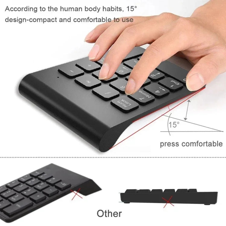 18키 2.4GHz 미니 USB 숫자 키패드, 무선 블랙