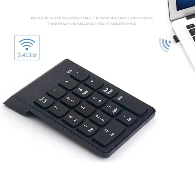 18키 2.4GHz 미니 USB 숫자 키패드, 무선 블랙