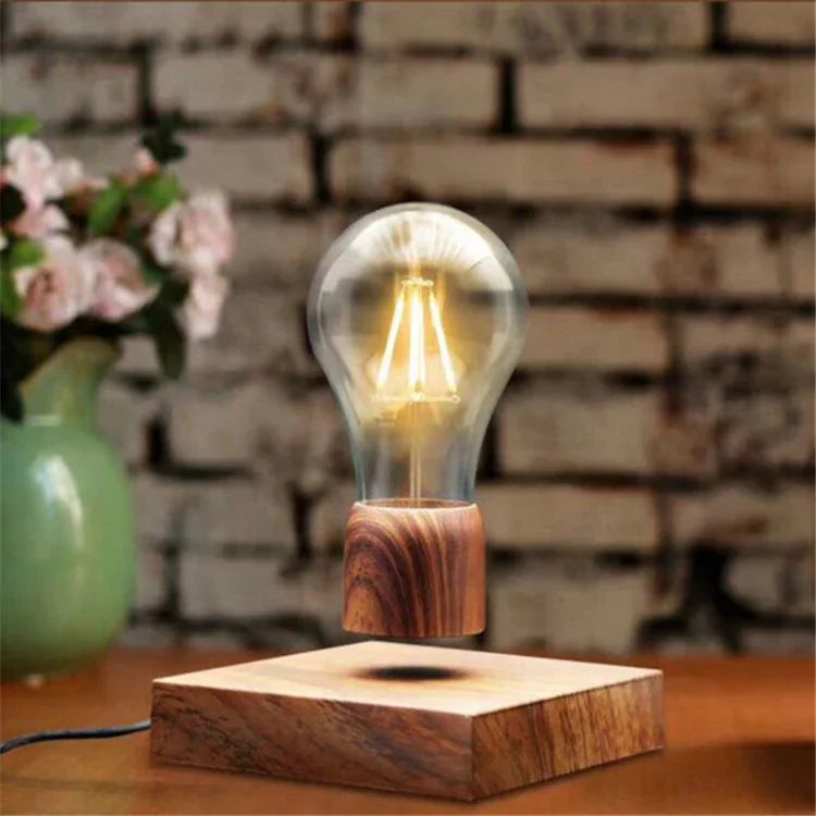 레트로 자석 부양 전구 나무색 기판 LED 가정용 장식 램프