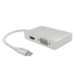 USB C to HDMI VGA USB 허브 어댑터 5-in-1 USB 3.1 컨버터, 맥북, 크롬북 픽셀, 화웨이 메이트북용, HDMI+VGA+3xUSB3.0 to 타입-C