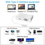 USB C to HDMI VGA USB 허브 어댑터 5-in-1 USB 3.1 컨버터, 맥북, 크롬북 픽셀, 화웨이 메이트북용, HDMI+VGA+3xUSB3.0 to 타입-C