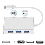 USB C to HDMI VGA USB 허브 어댑터 5-in-1 USB 3.1 컨버터, 맥북, 크롬북 픽셀, 화웨이 메이트북용, HDMI+VGA+3xUSB3.0 to 타입-C