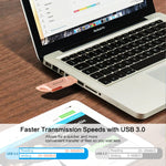 Richwell DXZ128 USB 플래시 디스크 128G 3 in 1 마이크로 USB + 8핀 + USB 3.0 호환 아이폰 & iOS, 블랙, 실버, 로즈 골드