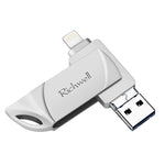 Richwell DXZ64 USB 플래시 디스크 64G 3-in-1 Micro USB + 8핀 + USB 3.0 호환 iPhone & IOS