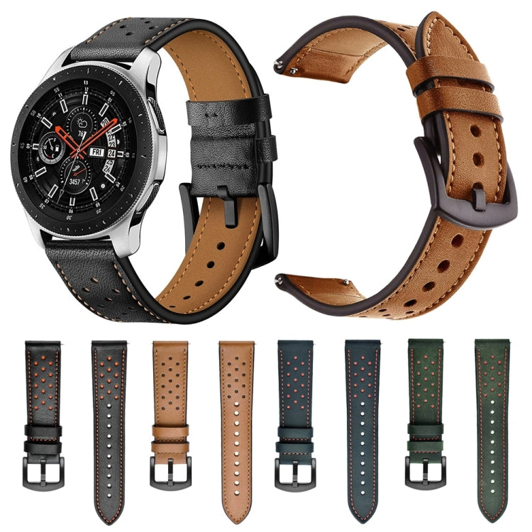 For Samsung Galaxy Watch Active 20mm PU Leather Eyelet Watch Band, SYA00477801EH, SYA00477801F, SYA00477801A, SYA00477801B, SYA00477801C, SYA00477801D