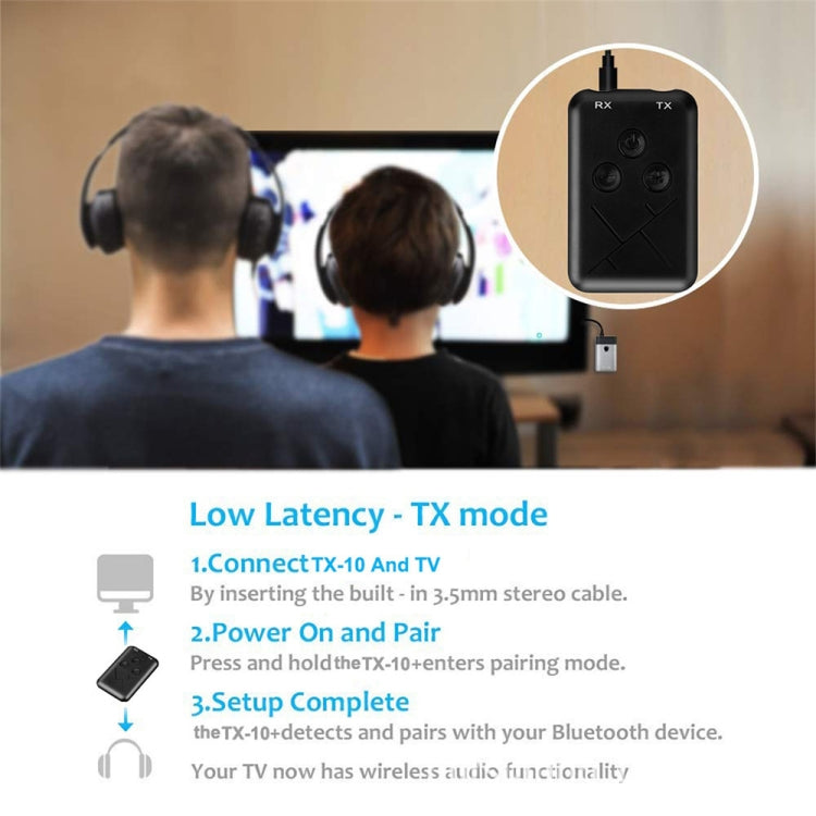 JDEX-TX10 무선 2-in-1 3.5mm 블루투스 4.2 오디오 리시버 및 트랜스미터 어댑터, JDEX-TX10