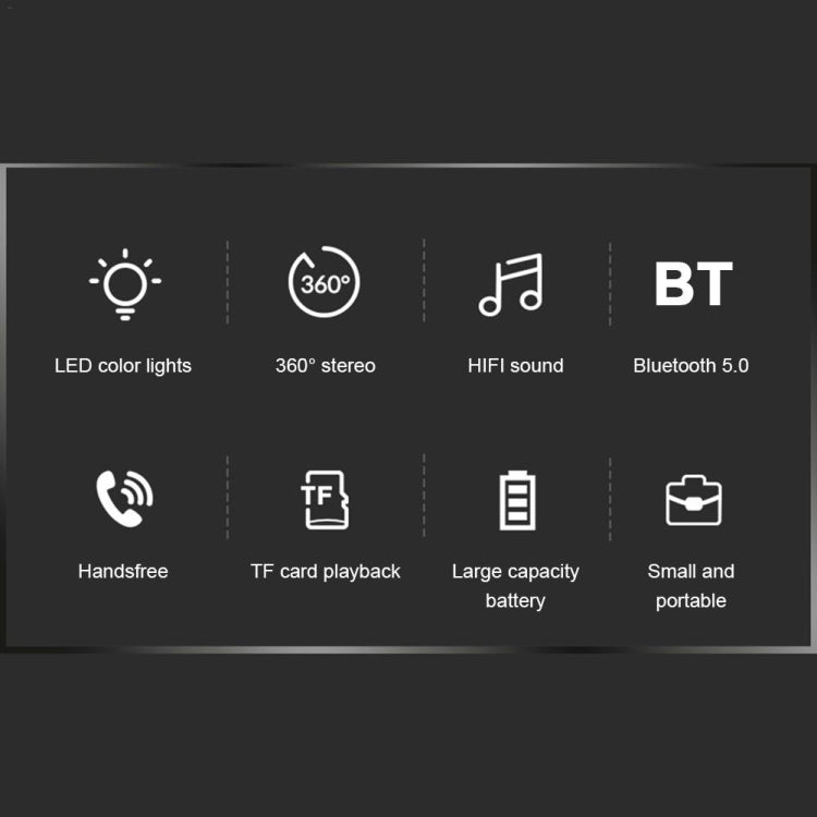 C7 블루투스 5.0 스피커 투명 LED 발광 서브우퍼 TWS 6D 서라운드 HIFI 스테레오 쿨 오디오, C7