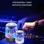 C7 블루투스 5.0 스피커 투명 LED 발광 서브우퍼 TWS 6D 서라운드 HIFI 스테레오 쿨 오디오, C7