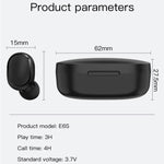 E6S LED 디스플레이 무선 이어폰 TWS 블루투스 V5.3 헤드셋 방수 블루투스 이어버드, E6S (블랙)