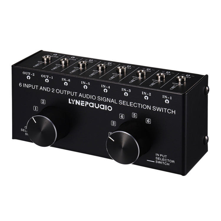 B027 6 input 2 output or 2 input 6 output audio signal source selection switcher 3.5mm interface