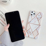 For iPhone 11 Plating Colorful Geometric Pattern Mosaic Marble TPU Mobile Phone Case, For iPhone 11