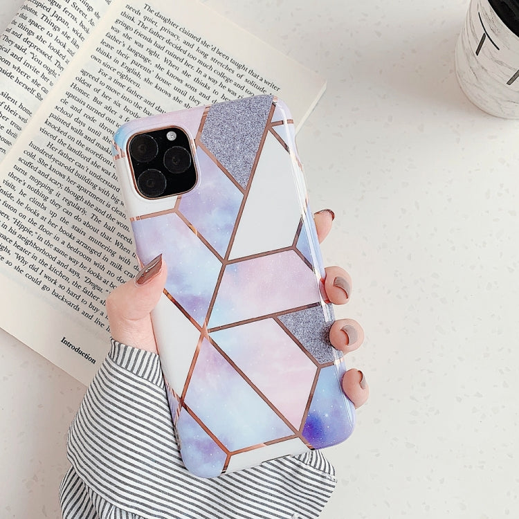 For iPhone 11 Plating Colorful Geometric Pattern Mosaic Marble TPU Mobile Phone Case, For iPhone 11