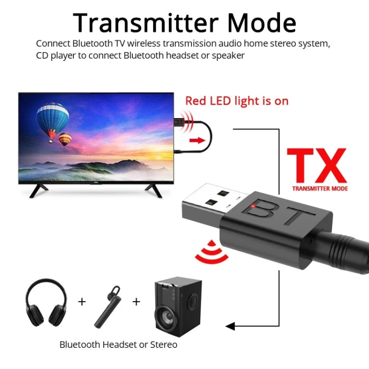 BT005 5.0 USB 블루투스 리시버 스피커 앰프 AUX 오디오 I 카 무선 스테레오 블루투스 스틱 어댑터