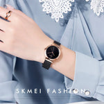 Skmei 1595 패션 우아한 스케일 프리 스틸 메시 벨트 여성용 시계 방수 비즈니스 학생 쿼츠 시계 여성용