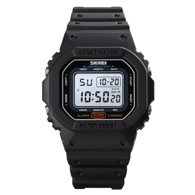 Skmei 1608 Multi-Function Student Electronic Watch Waterproof Timing Silicone Sports Watch